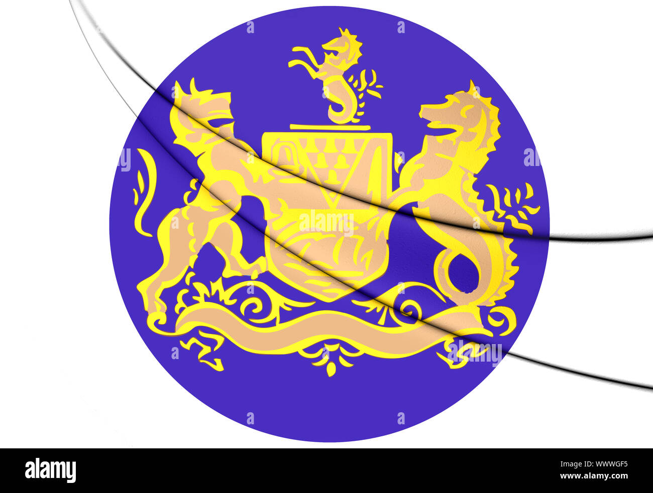 Belfast Coat of Arms, Northern Ireland. 3D Illustration. Stock Photo