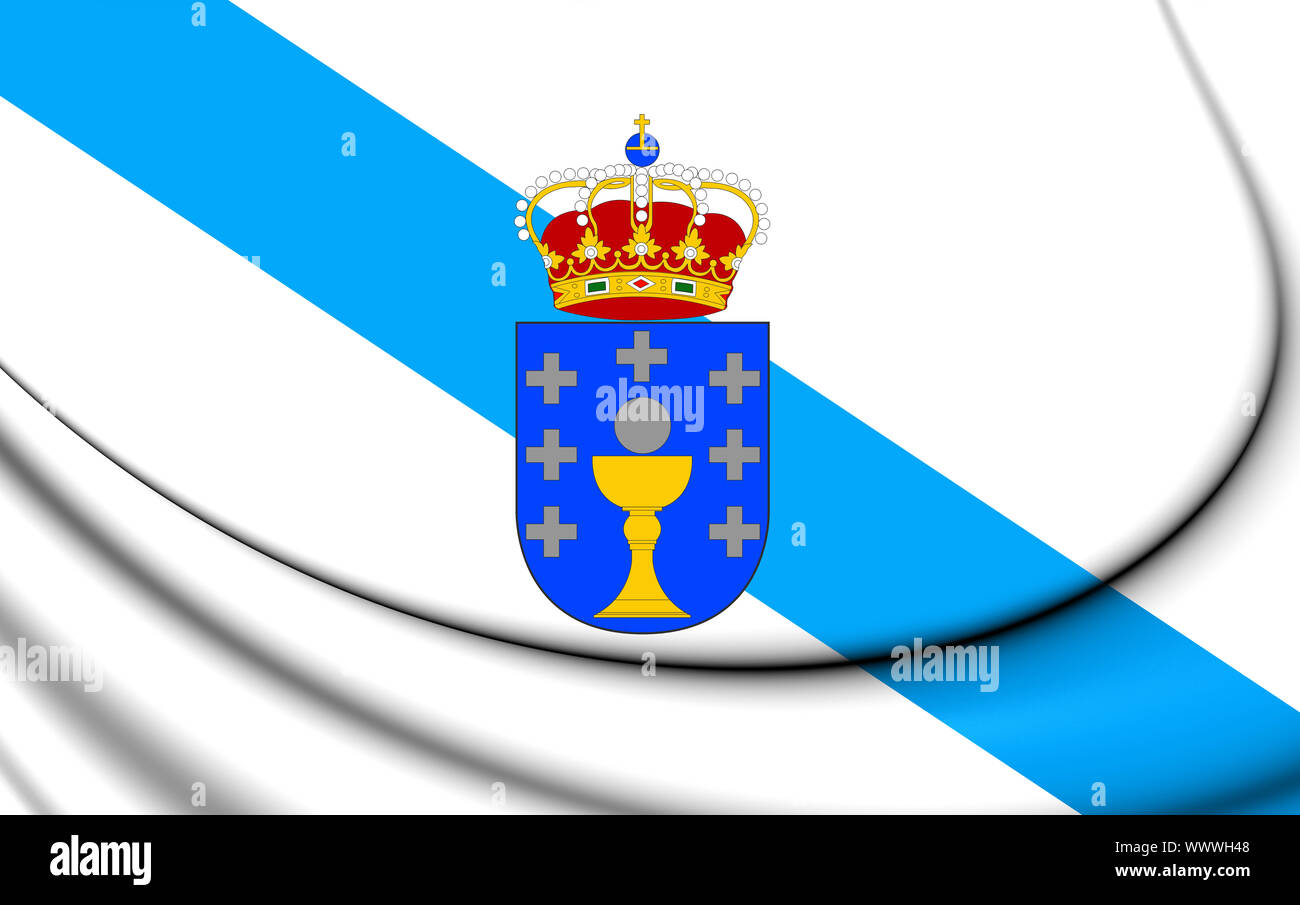 Flag of Galicia, Spain. 3D Illustration Stock Photo Alamy
