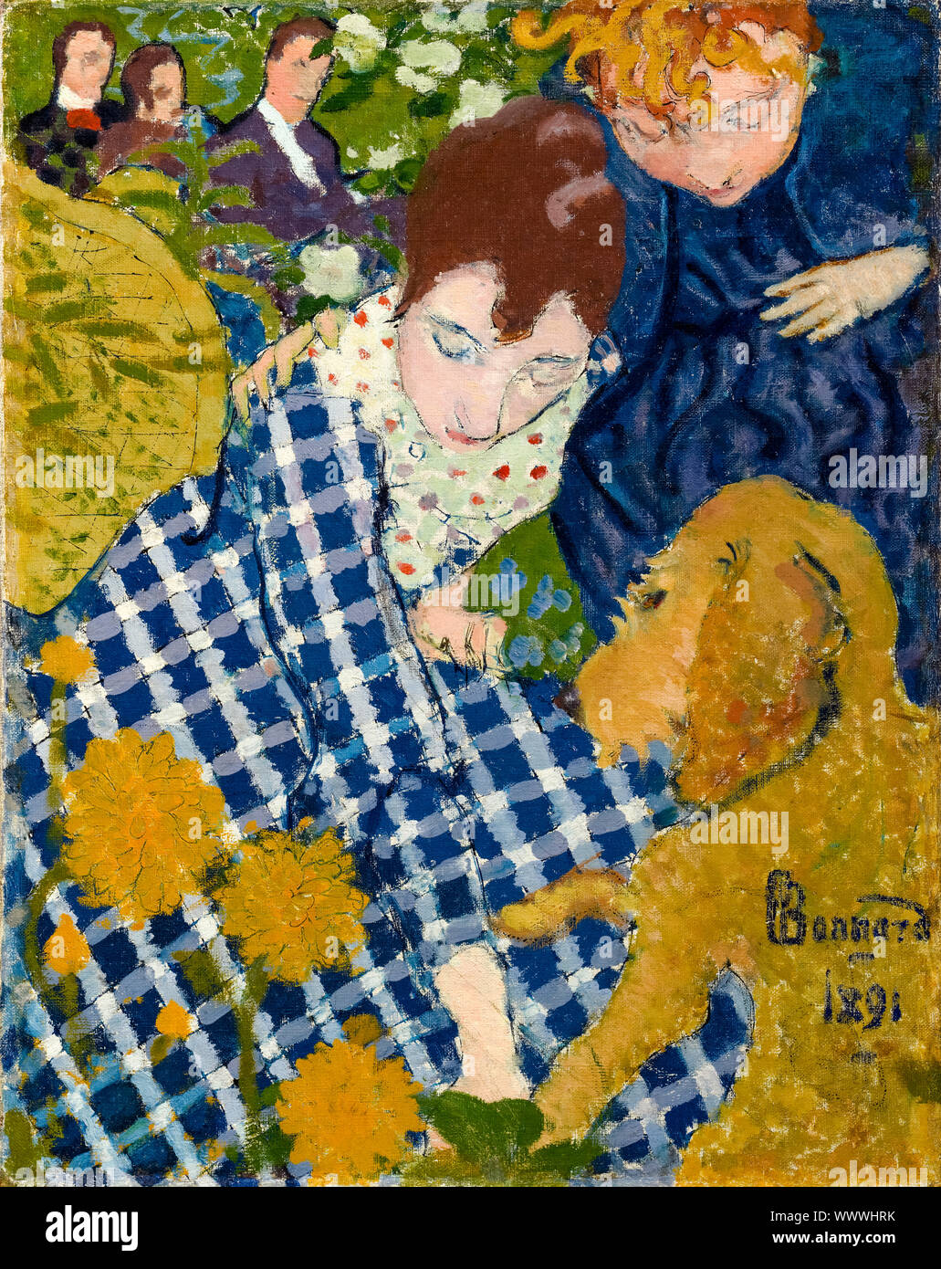 Pierre Bonnard, painting, Women with a Dog, 1891 Stock Photo