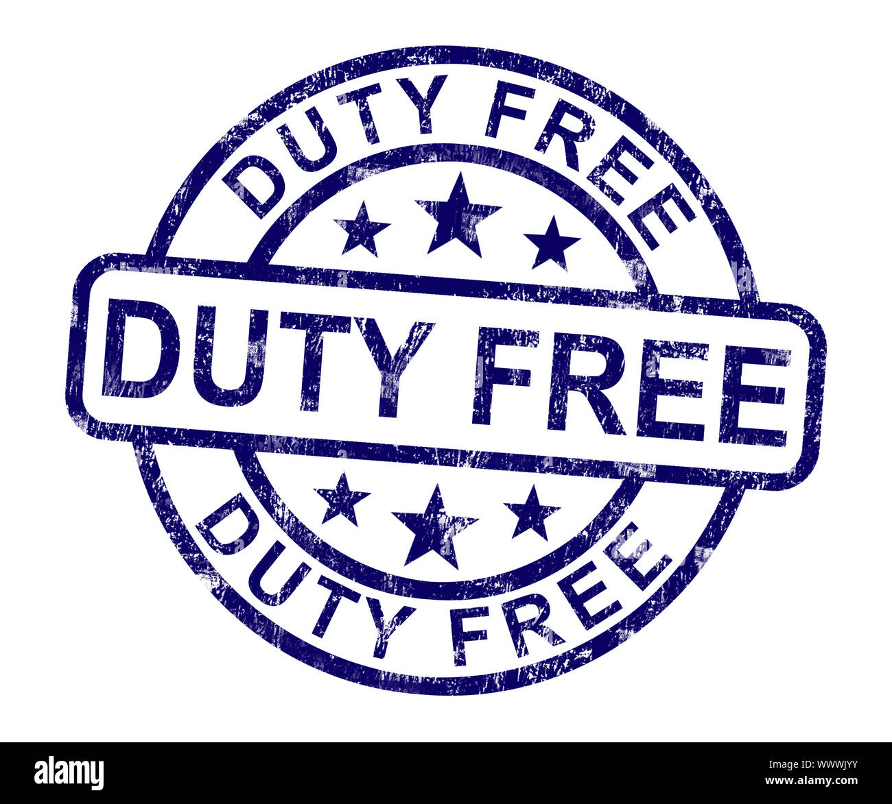 Duty Free Stamp Showing No Tax Shopping Stock Photo Alamy