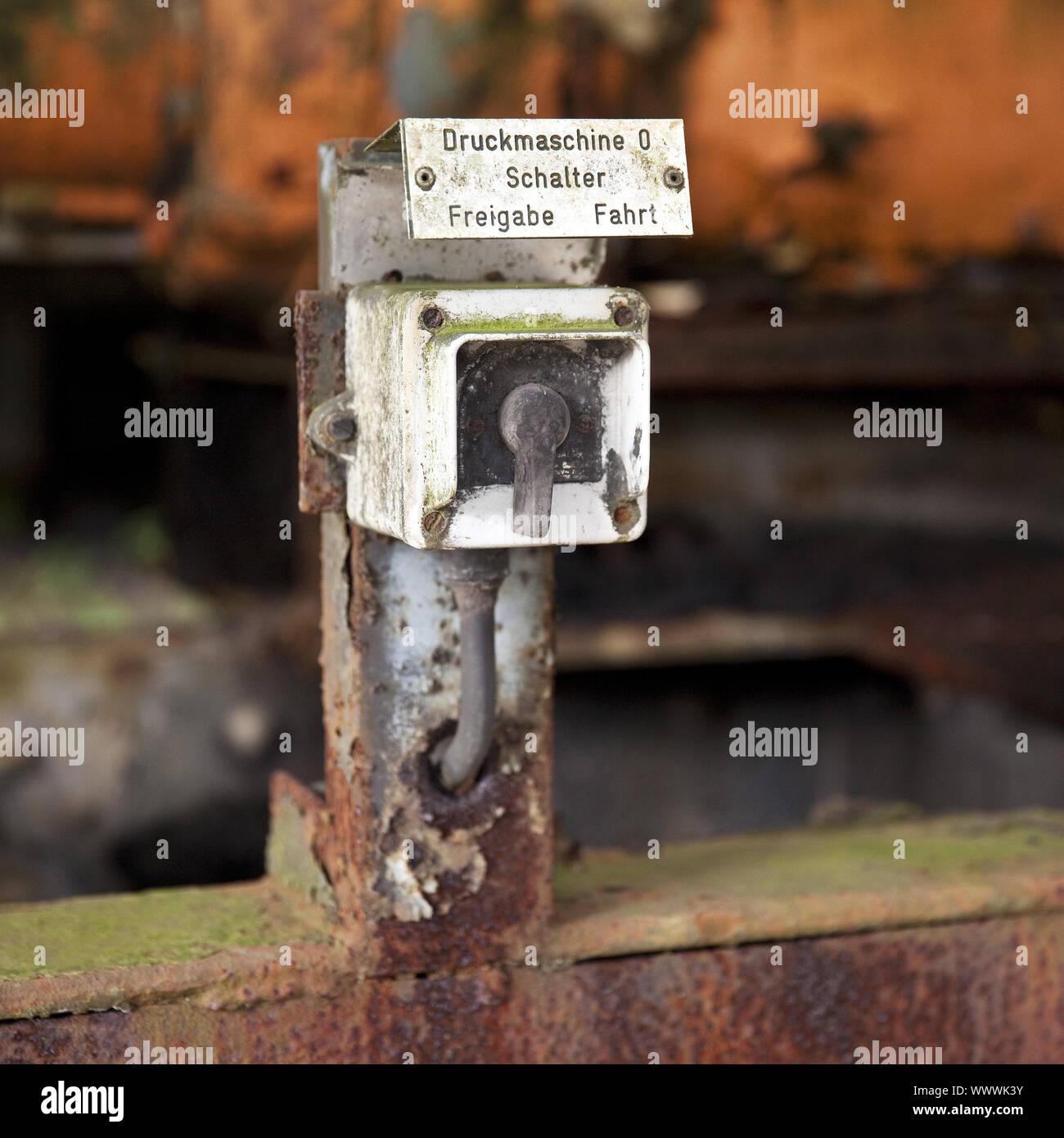 corroded switch of former coking plant Hansa, Dortmund, Ruhr Area, Germany, Europe Stock Photo