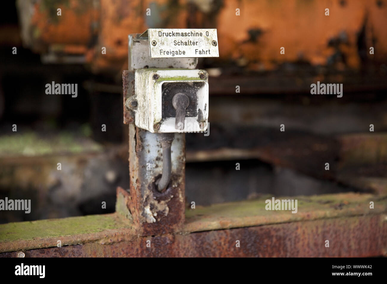 corroded switch of former coking plant Hansa, Dortmund, Ruhr Area, Germany, Europe Stock Photo