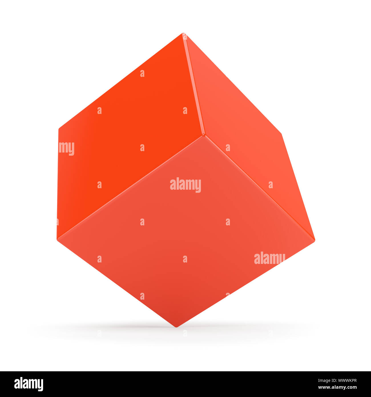 Red Cube Isolated on White Stock Photo Alamy