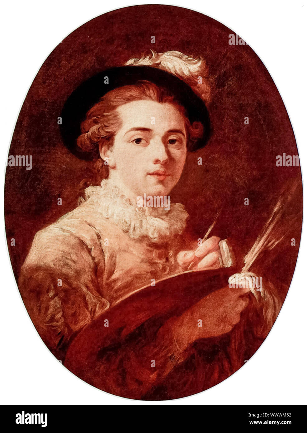 Jean-Honoré Fragonard, (1732-1806), Self Portrait, painting, 1760-1770 Stock Photo