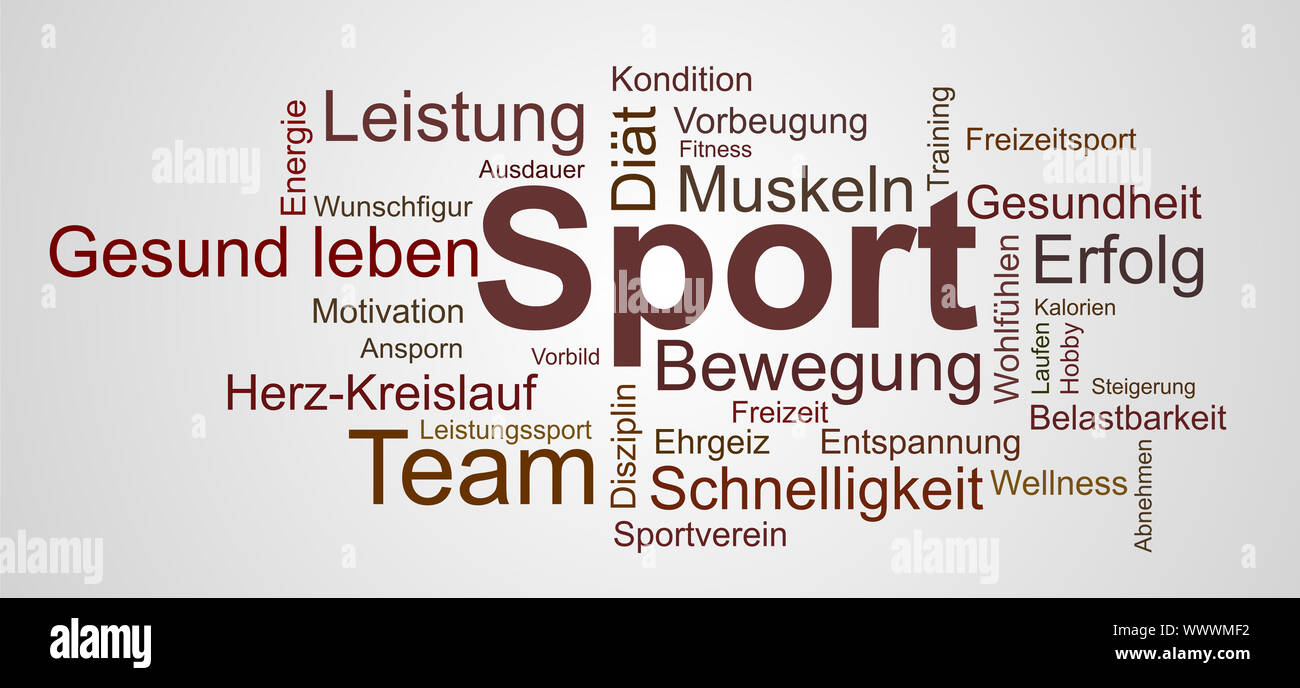 Word cloud on sport Stock Photo