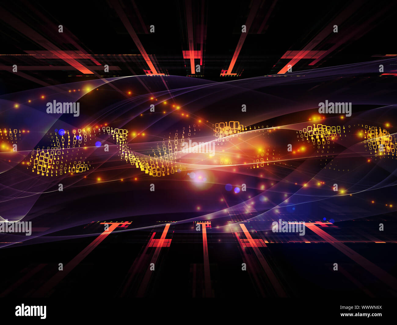 Design made of abstract sine waves and design elements to serve as ...