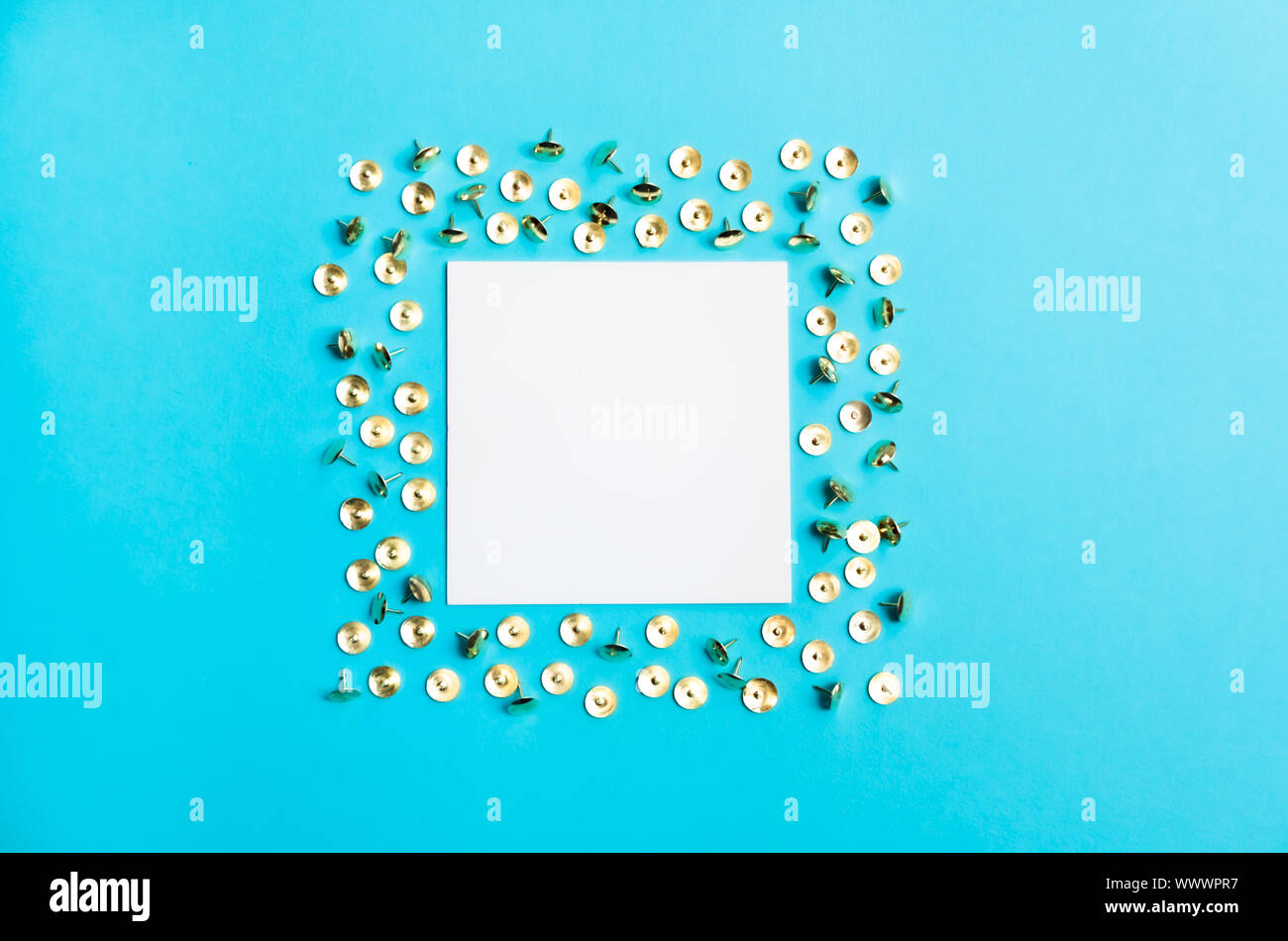 Frame on blue background. Stock Photo