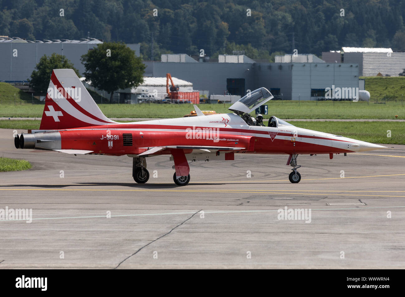 Patrouille Suisse, the aerobatic flight of the Swiss Air Force Stock Photo