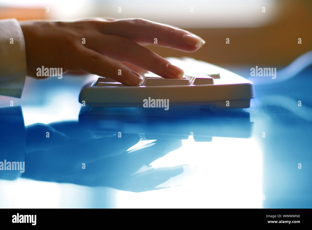 keyboard work hand work background Stock Photo - Alamy