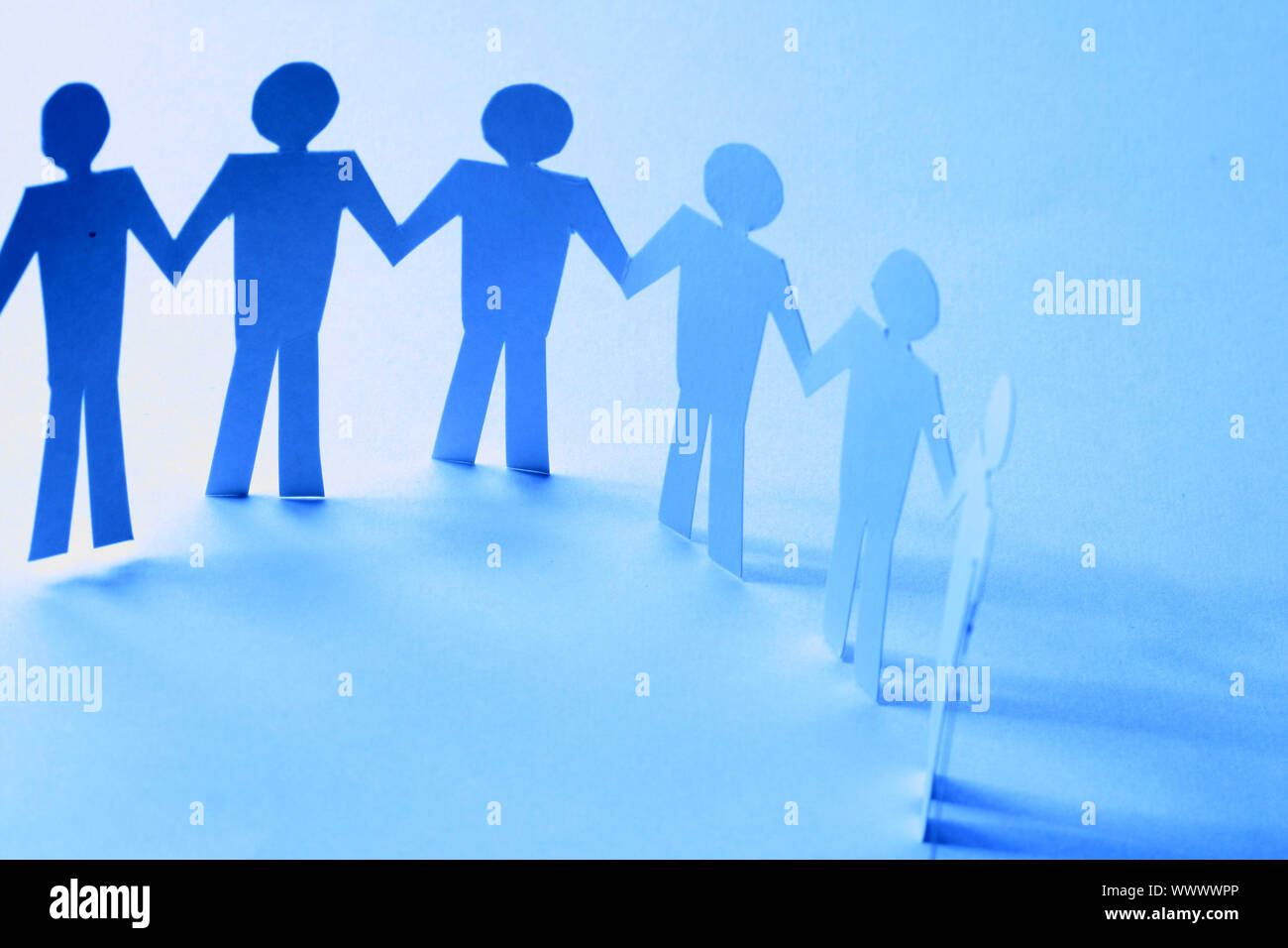 paper team linked together partnership concept Stock Photo Alamy