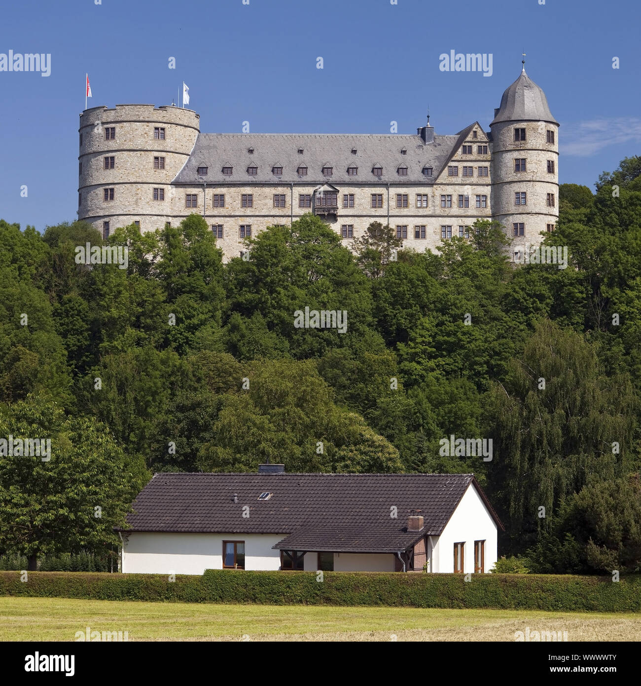 Wewelsburg castle and residential building , Bueren, North Rhine-Westphalia, Germany, Europe Stock Photo