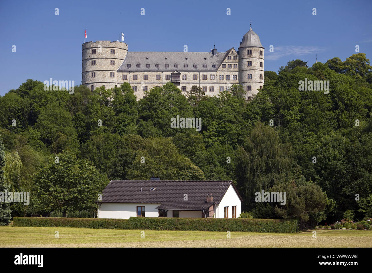Wewelsburg castle and residential building , Bueren, North Rhine-Westphalia, Germany, Europe Stock Photo