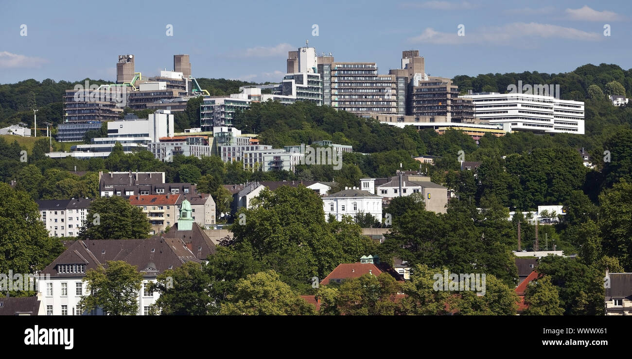 cityscape of district Elberfeld with university, Wuppertal, North Rhine-Westphalia, Germany, Europe Stock Photo