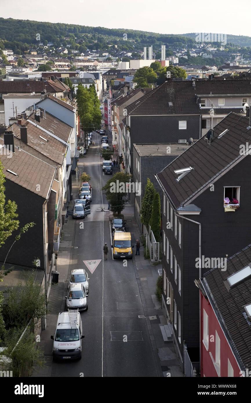 view of row of houses in the city, Wuppertal, North Rhine-Westphalia, Germany, Europe Stock Photo