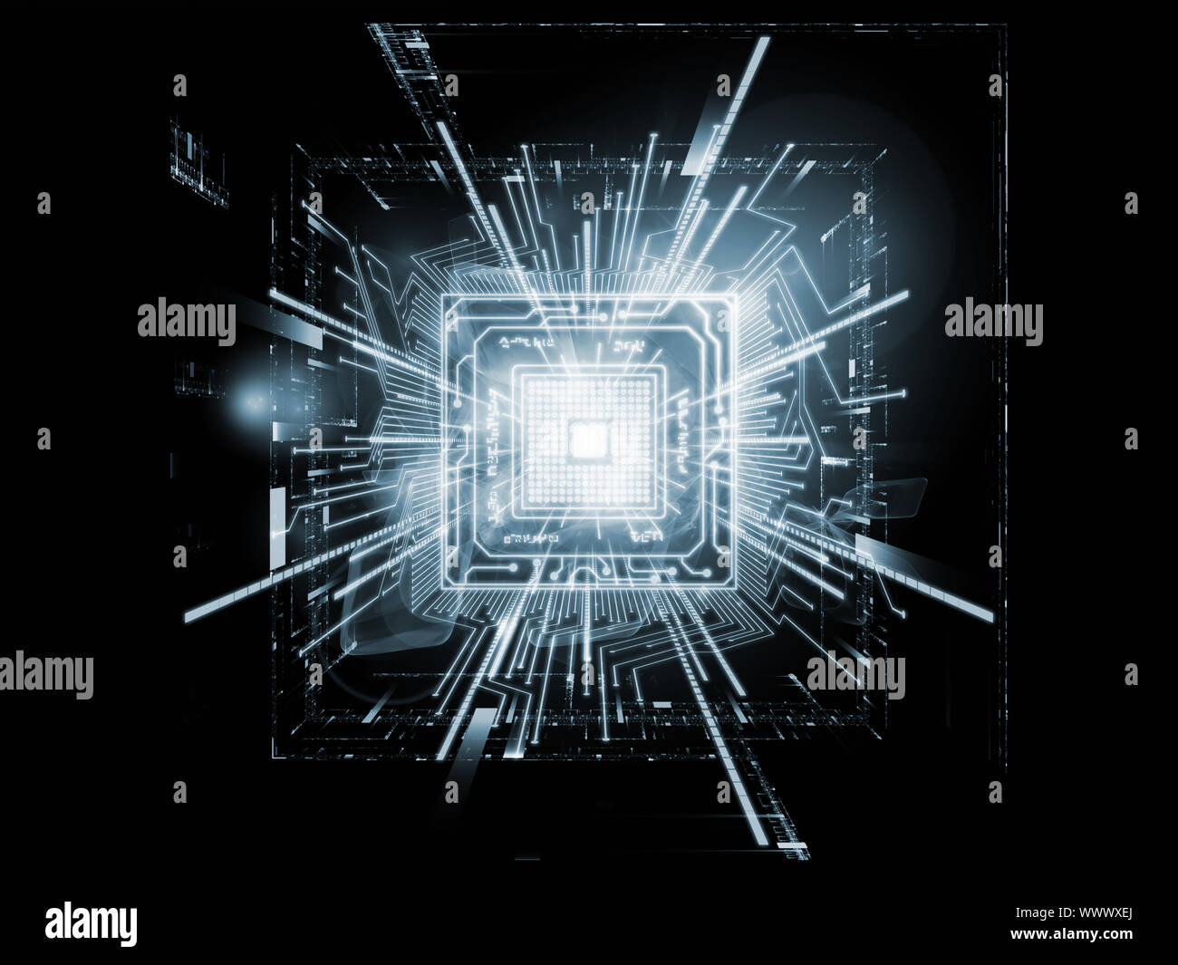 Design made of CPU graphic and abstract design elements to serve as ...