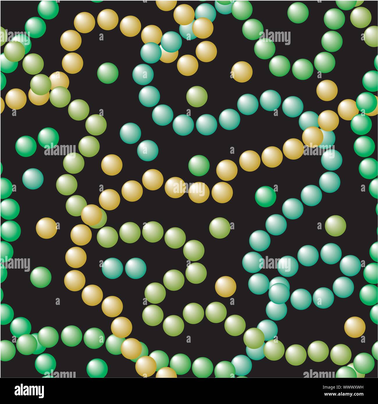 Necklaces on a black - seamless vector texture Stock Vector