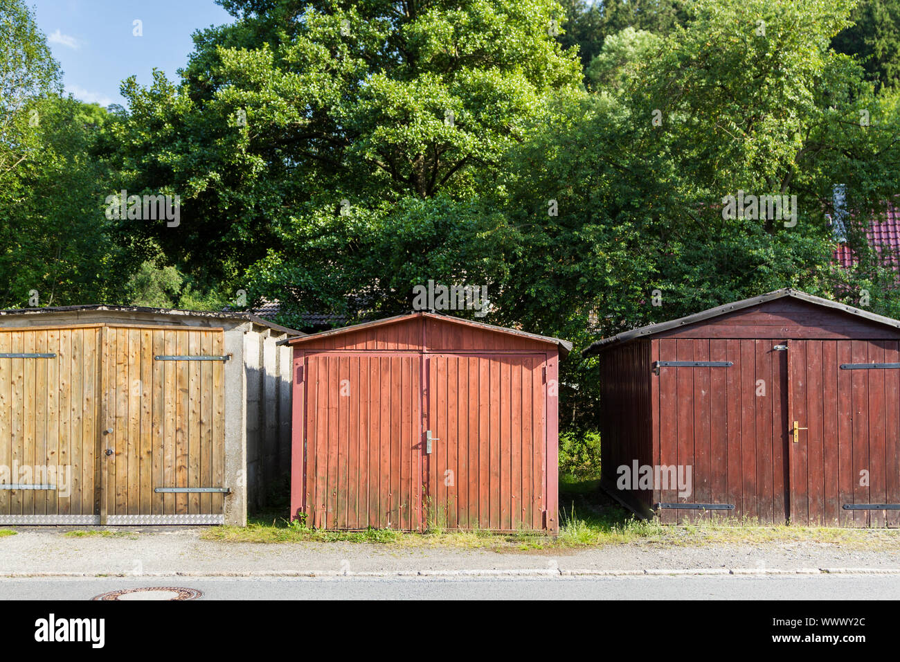 old garages from GDR times Stock Photo
