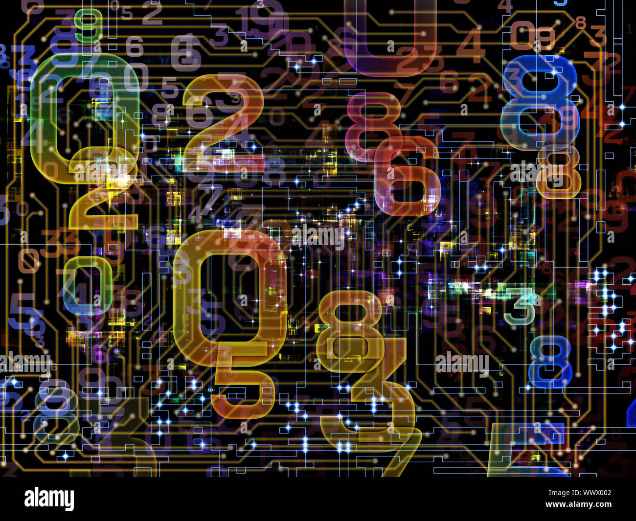 Design composed of numbers as a metaphor on the subject of modern ...