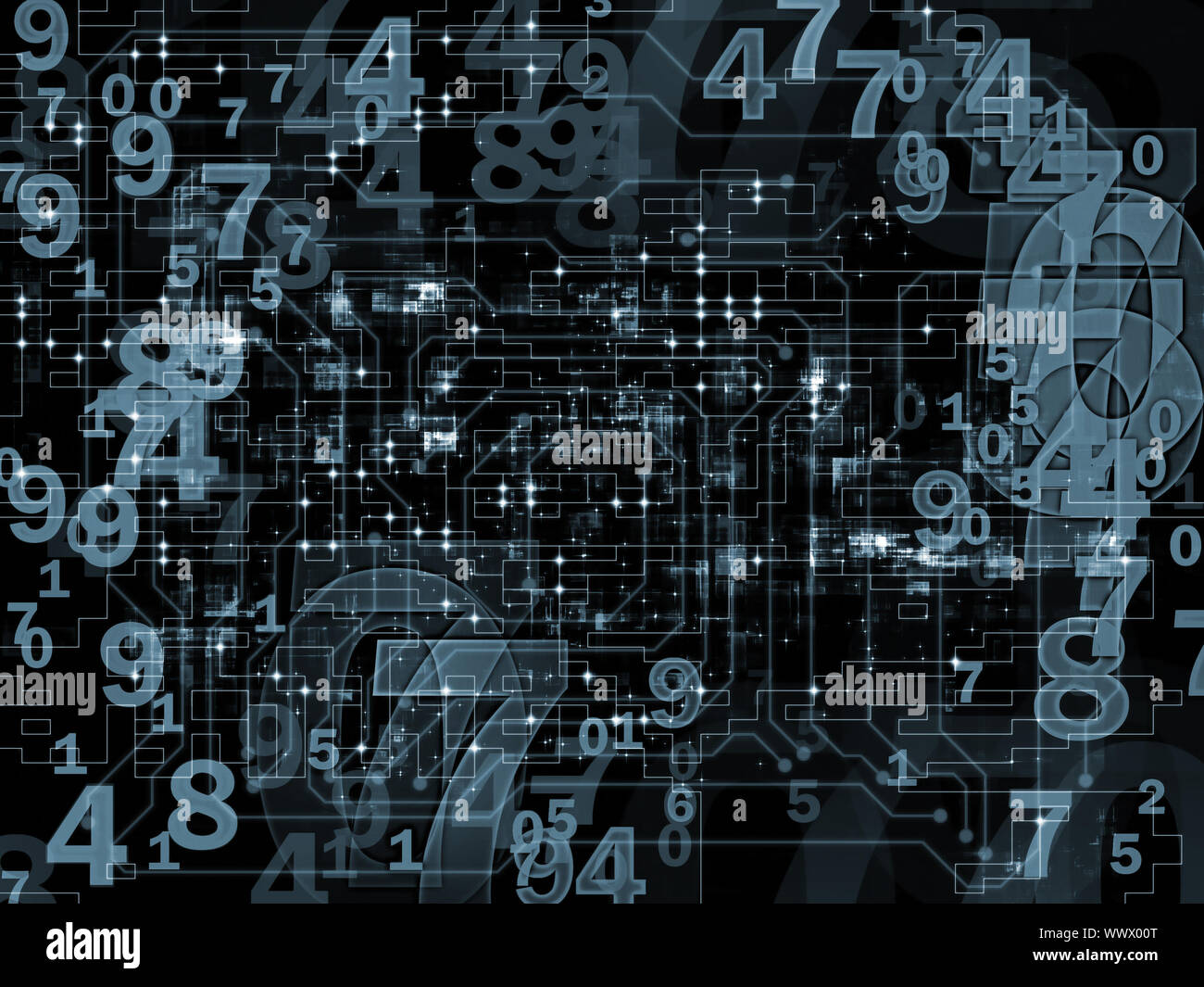 Artistic abstraction composed of numbers on the subject modern ...