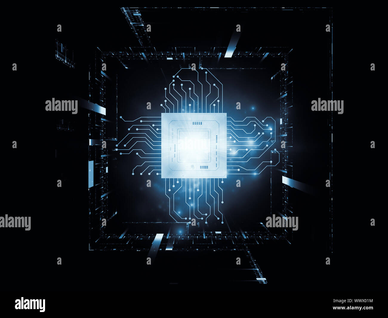 Abstract arrangement of technology and abstract design elements ...