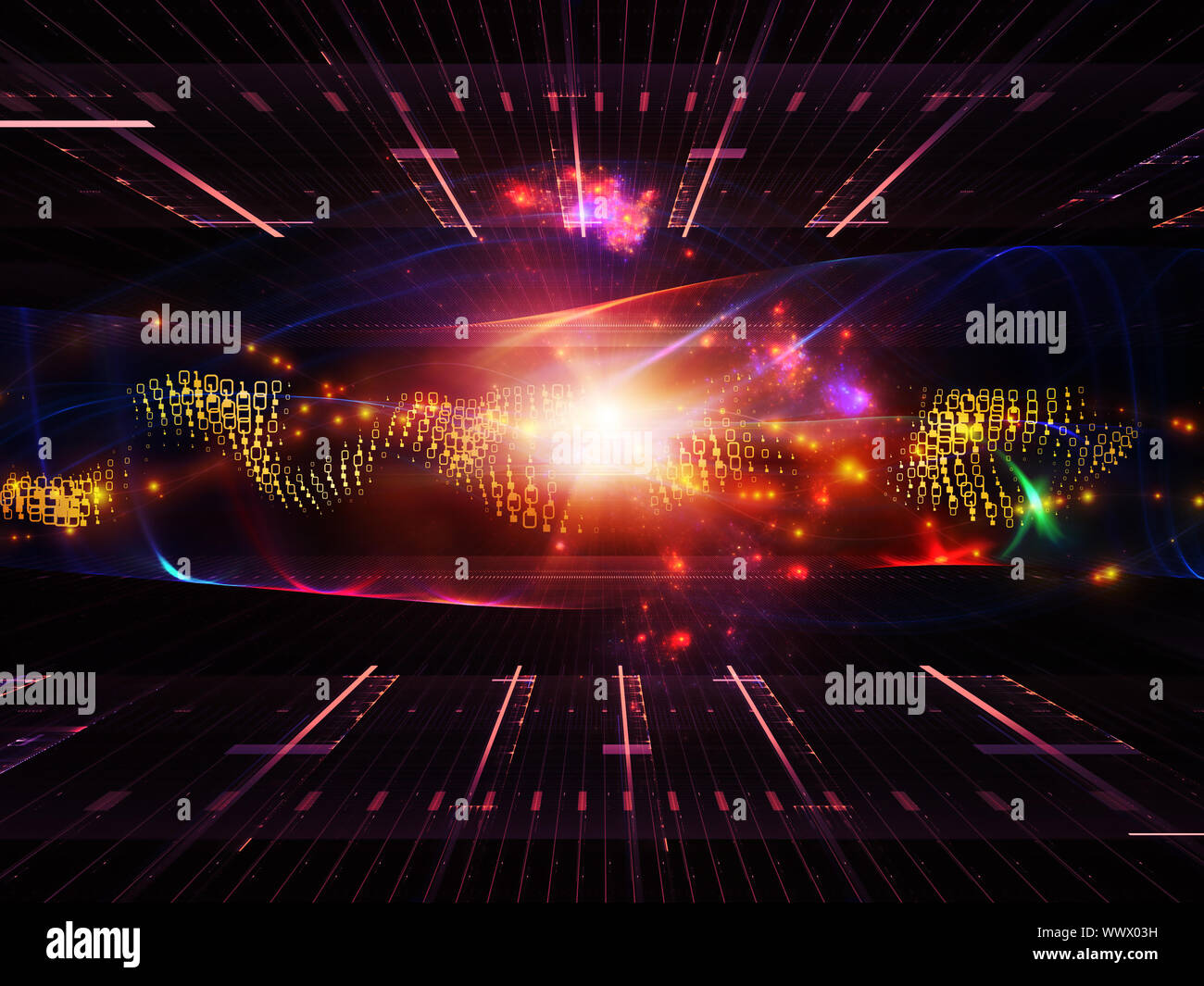Background composition of abstract sine waves and design elements to ...