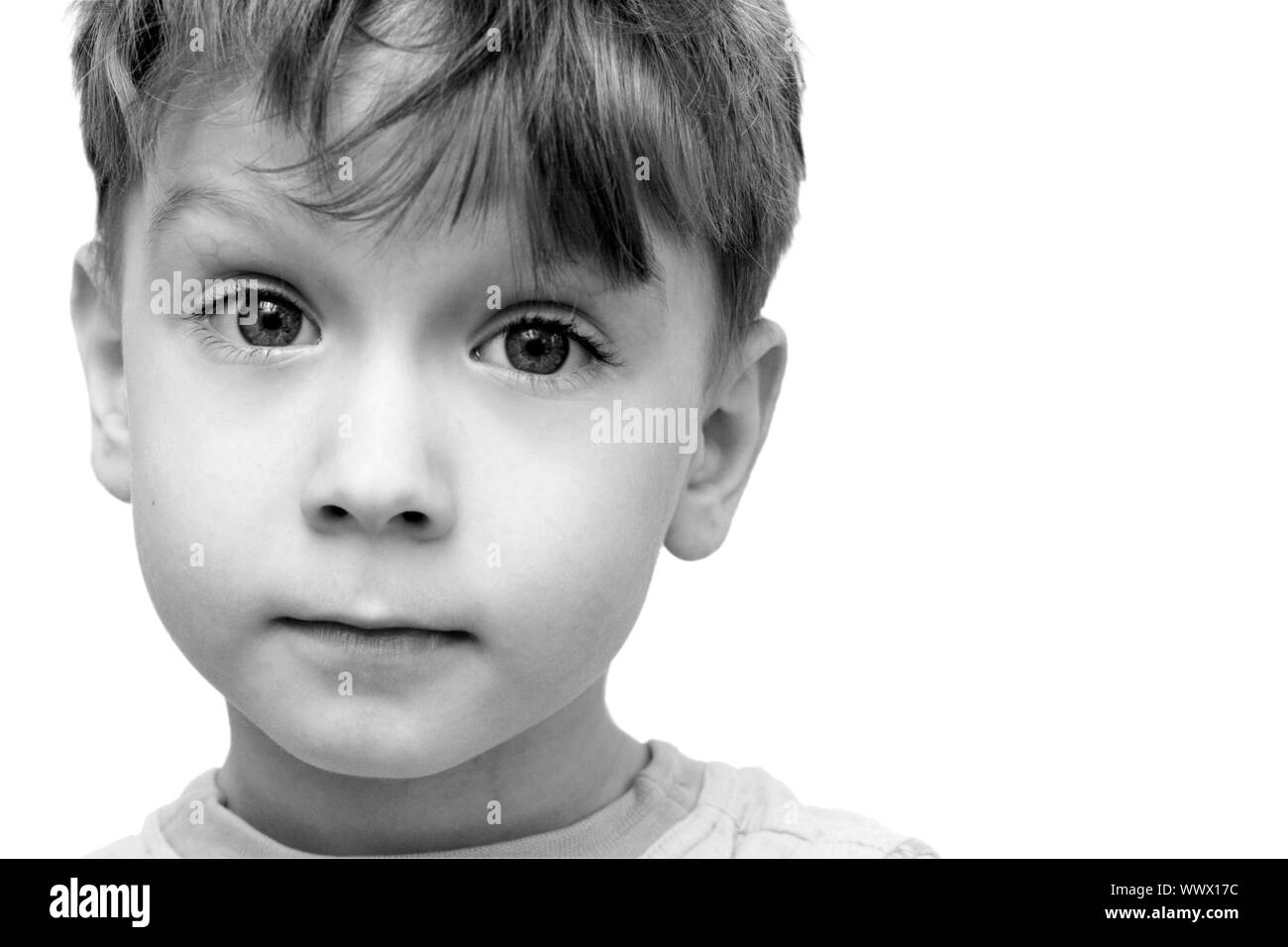 beautiful portrait of a boy on a white background Stock Photo - Alamy