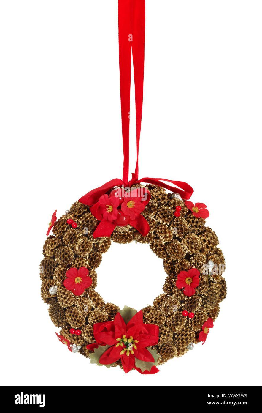 Christmas wreath, isolated on white background Stock Photo - Alamy