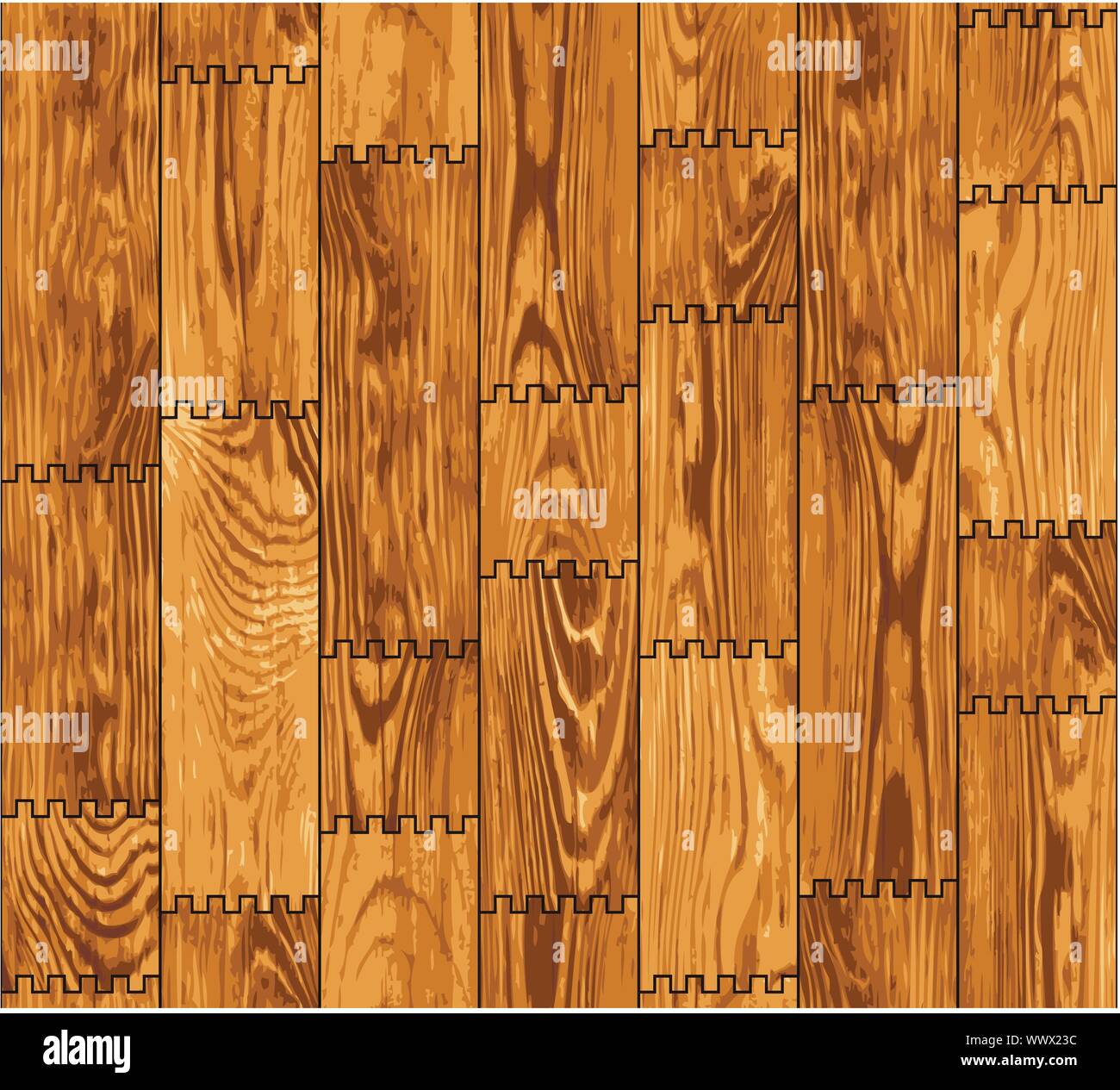 Seamless texture - wooden boards wall Stock Vector