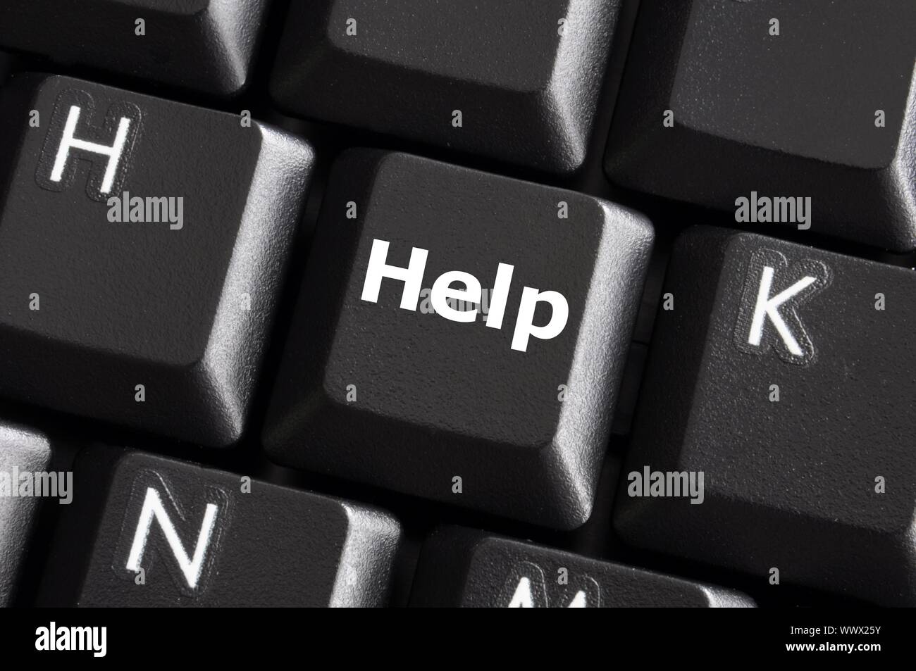 help support or assistance concept with button on computer keyboard Stock Photo