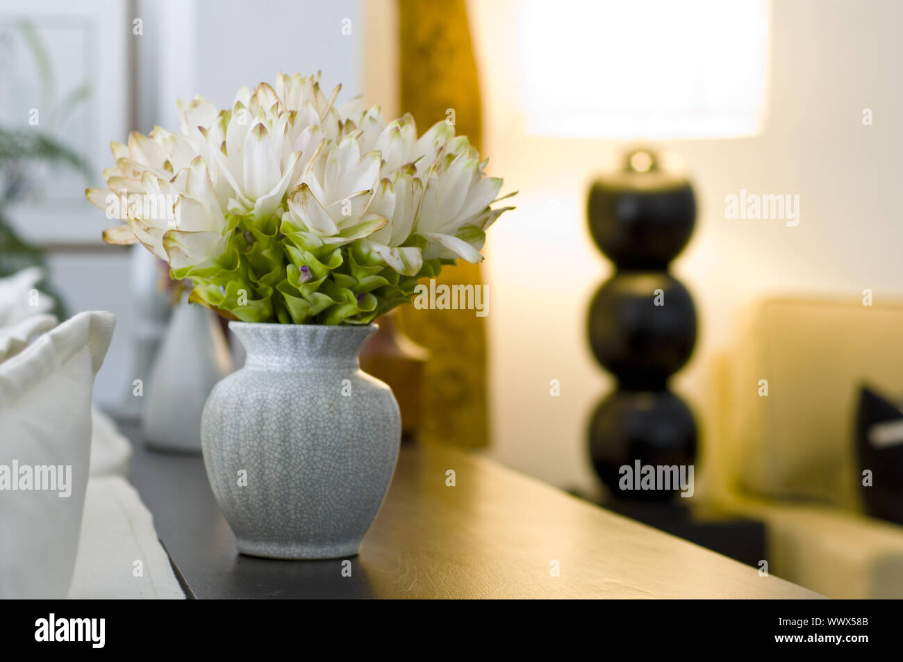 Flower Vase In Beautiful Interior Design Decoration With Shallow