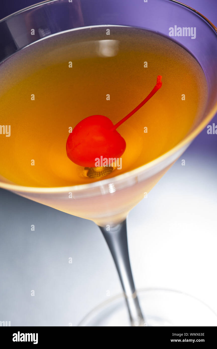 Robson Cocktail A image of a single Rob Roy Cocktail Stock Photo - Alamy