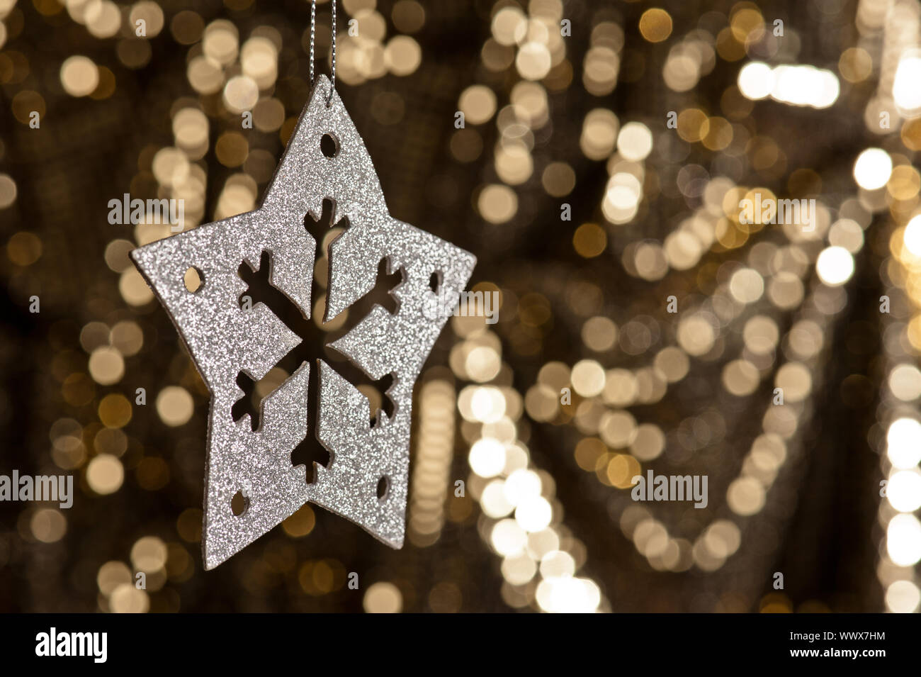 Artificial Snowflake in Silver Stock Photo Alamy
