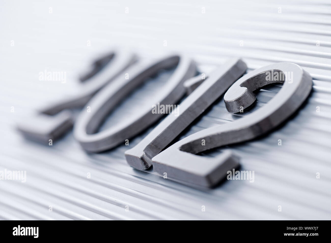 2012 presented with metal letters Stock Photo - Alamy