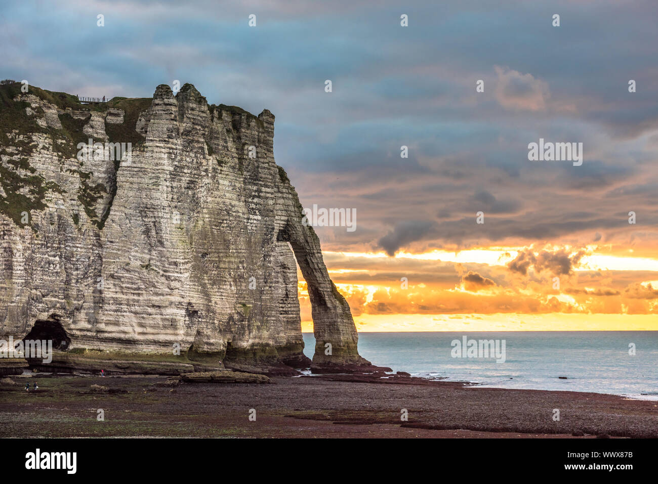 White cliffs of Etretat and the Alabaster Coast, Normandy, France Stock ...