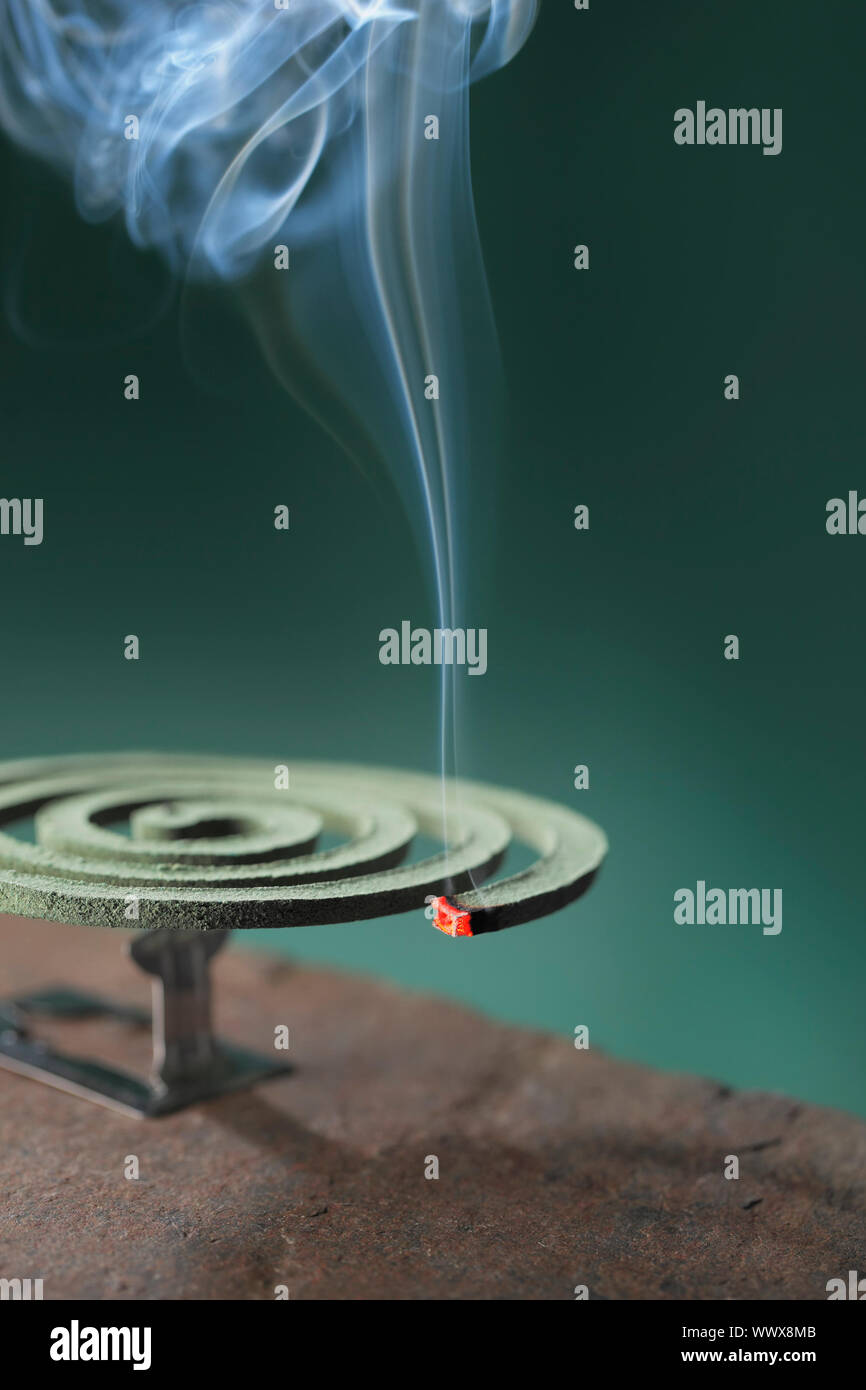 Mosquito coil is mosquitorepelling incense, usually shaped into a