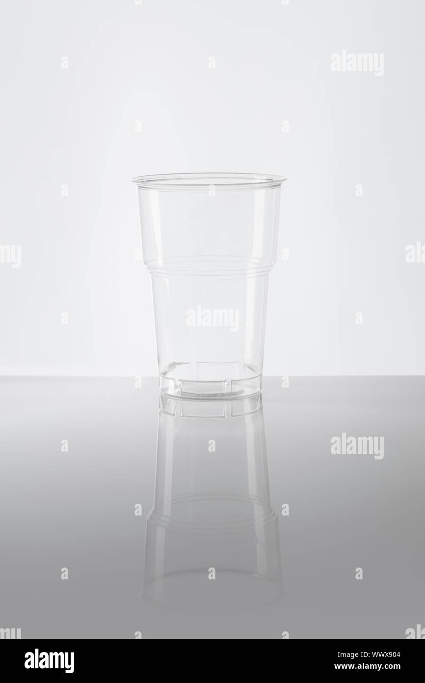 Empty disposable plastic cup made of clear plastic Stock Photo Alamy