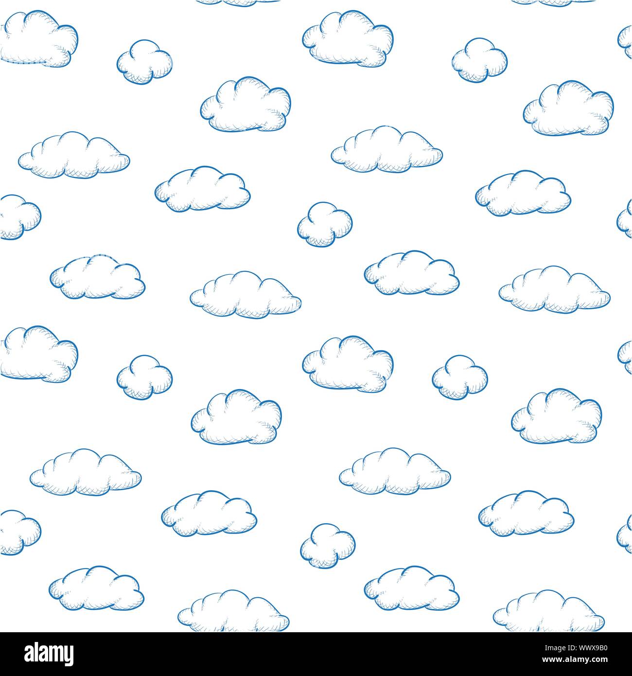 Clouds on white background - seamless vector texture Stock Vector Image ...