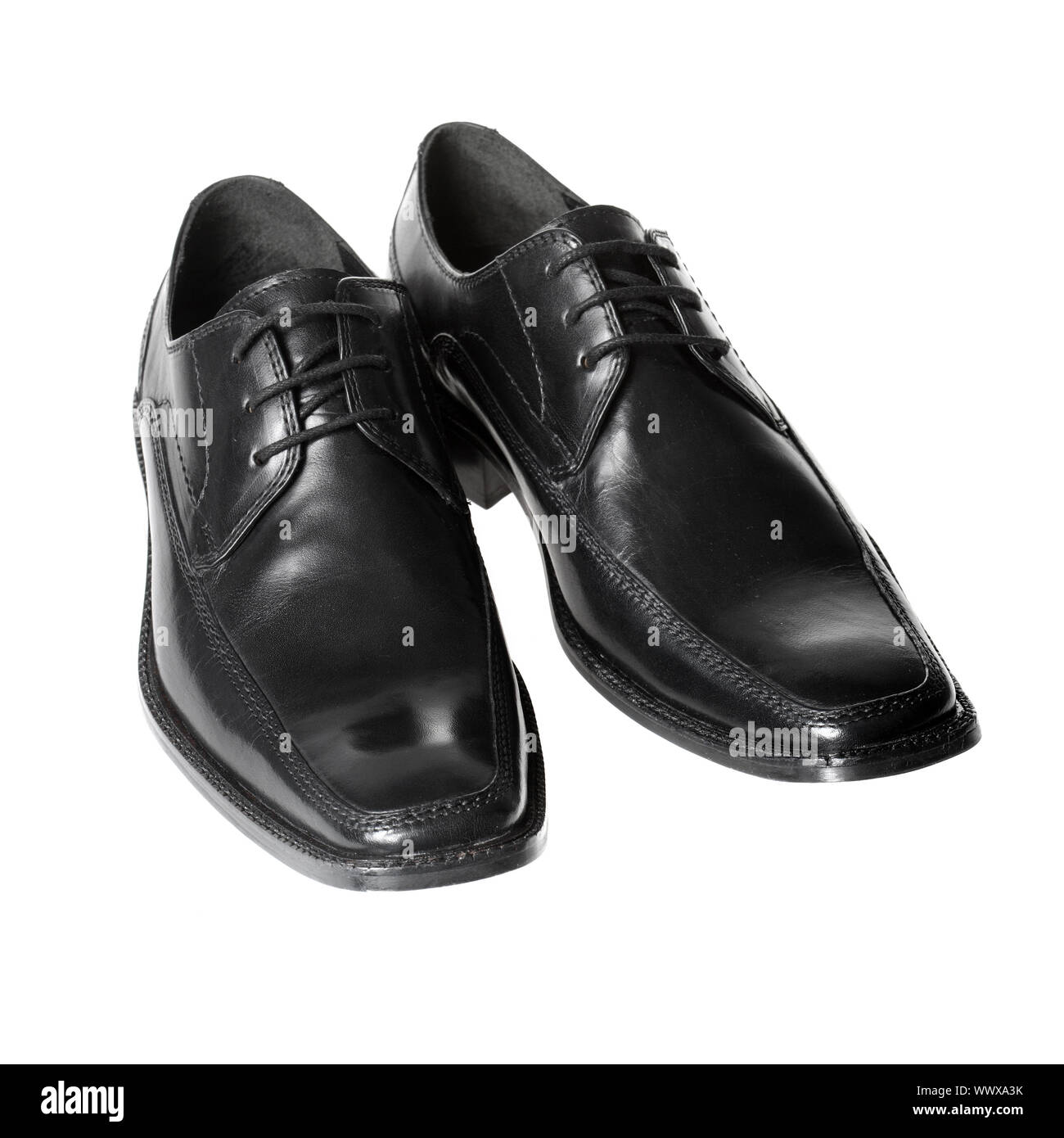 Black men's dress shoes, isolated Stock Photo - Alamy