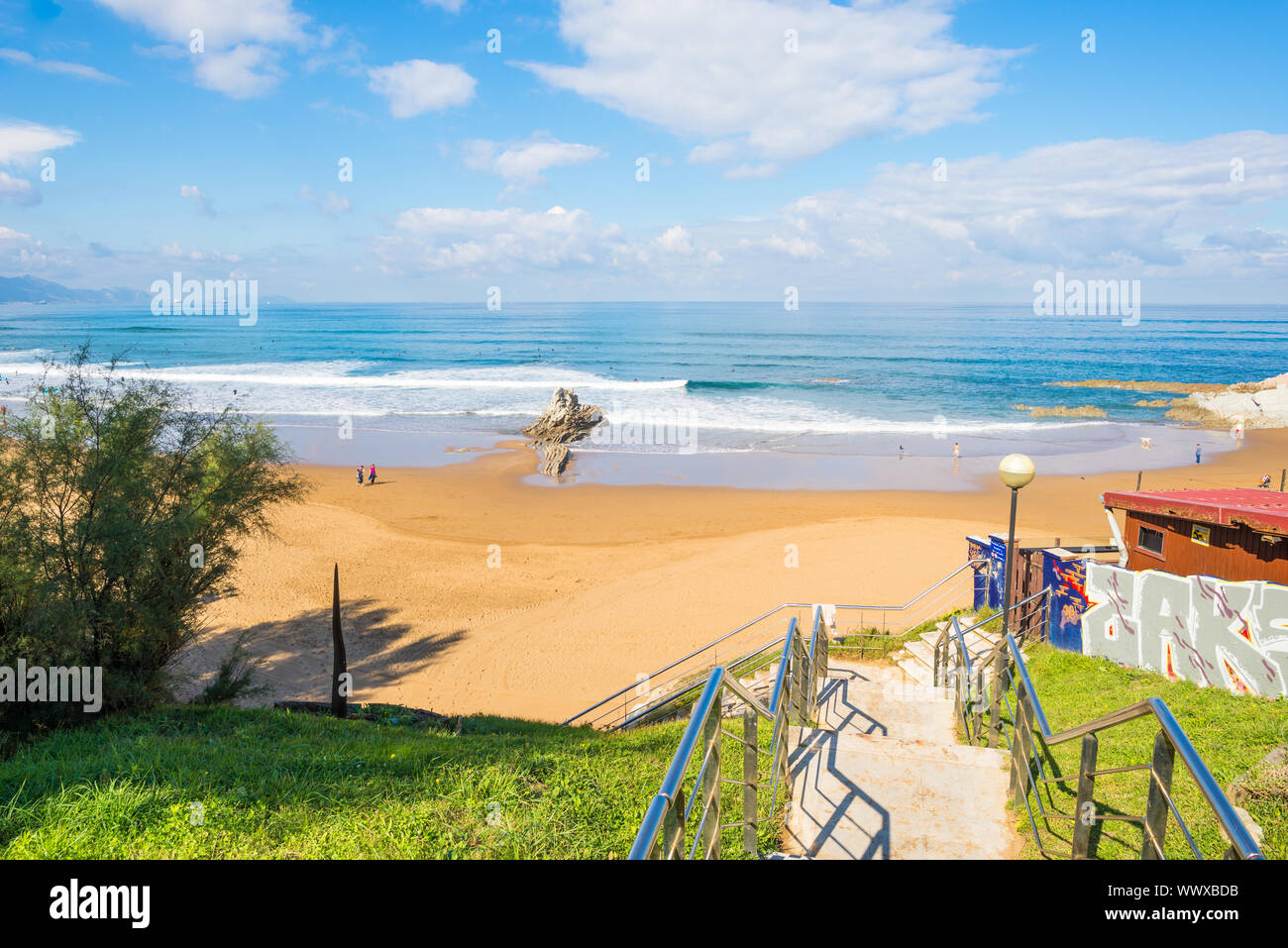 The bay of biscay in the north of Bilbao. The beach Arrietara in Sopelana Stock Photo