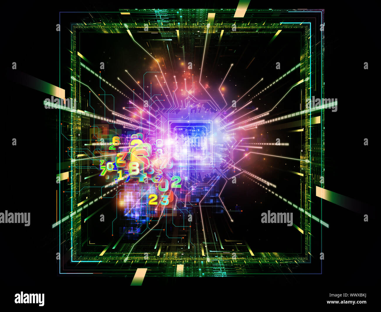 Interplay of CPU graphic and abstract design elements on the subject of ...