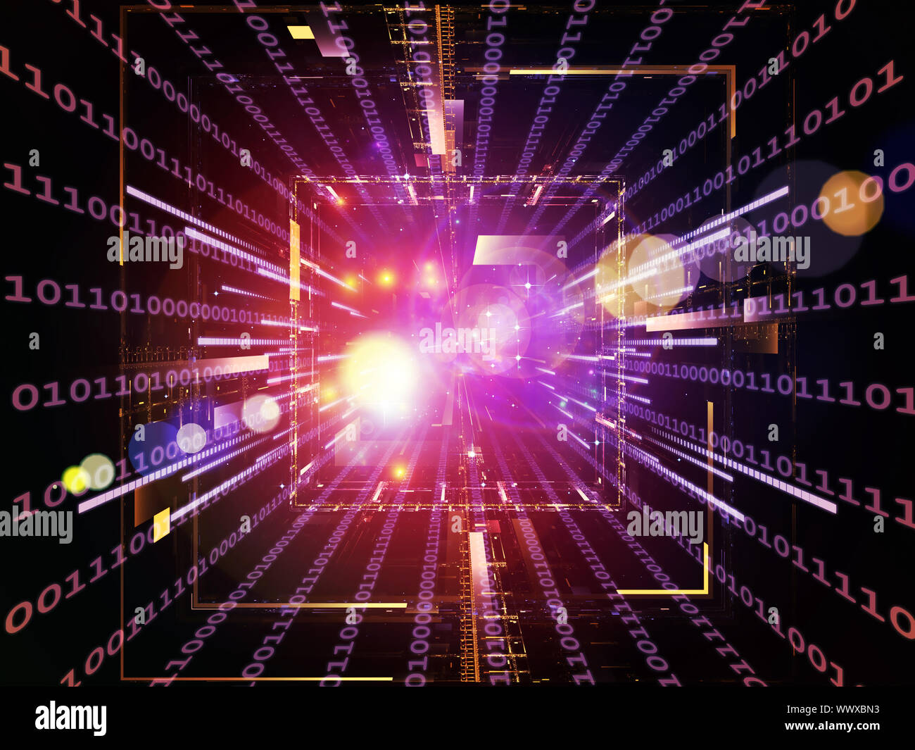 Backdrop of technological and abstract design elements to complement your design on the subject