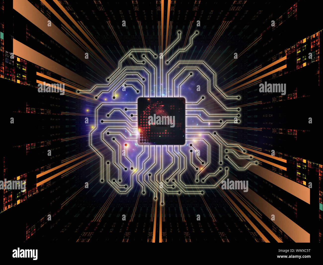 Design made of technology and abstract design elements to serve as ...