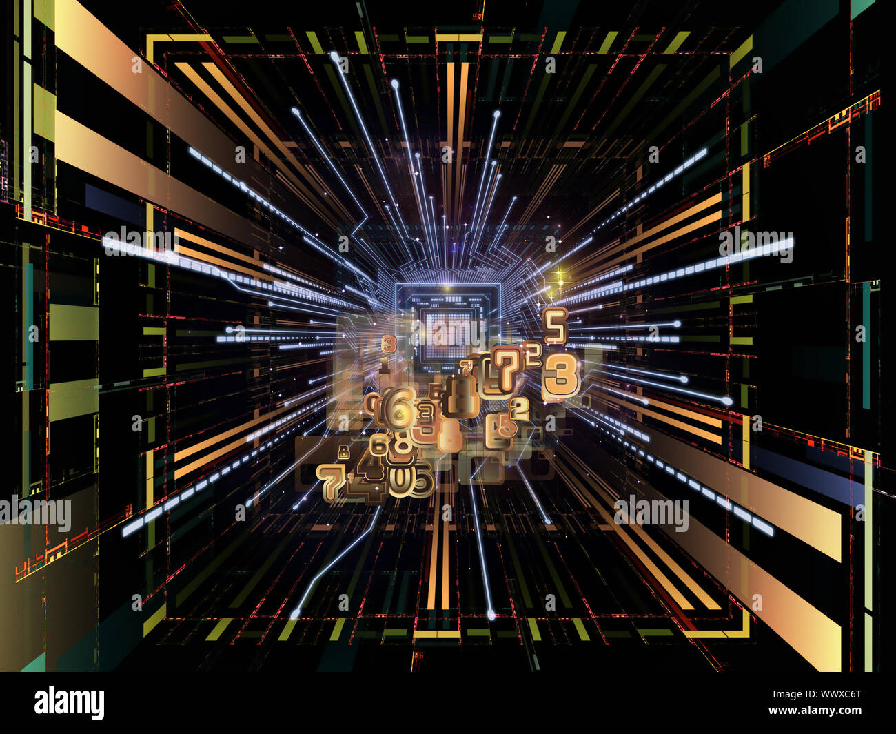 Abstract Computer For Design Composition of CPU graphic and abstract design elements on the subject ...