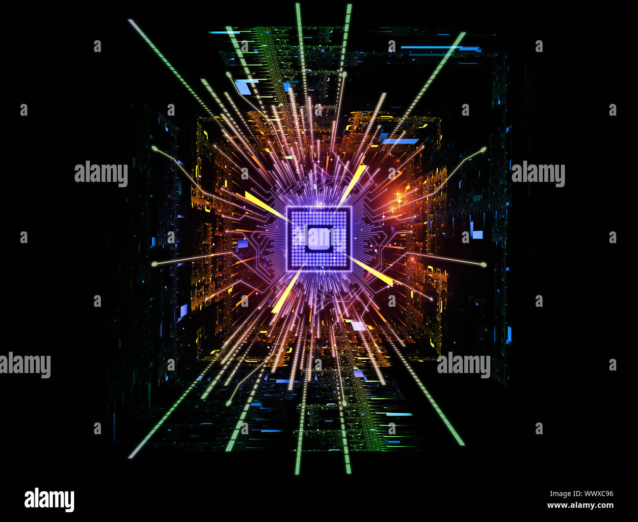 Interplay of CPU graphic and abstract design elements on the subject of ...