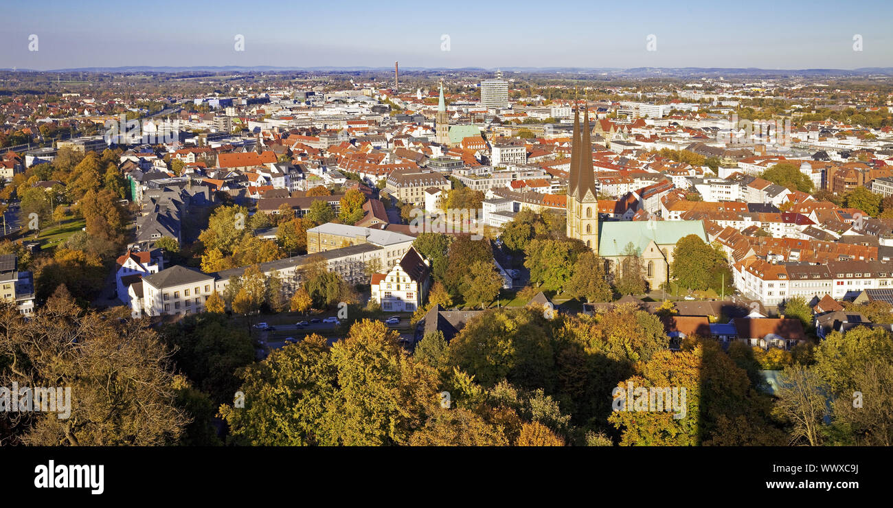 cityscape with church Neustaedter Marienkirche, Bielefeld, North Rhine-Westphalia, Germany, Europe Stock Photo