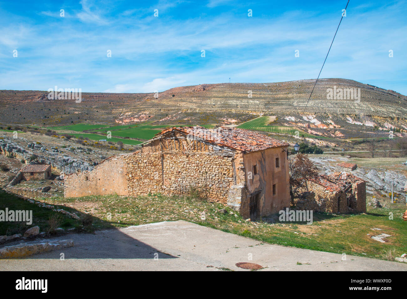 House in ruins. Caracena, Soria province, Castilla Leon, Spain. Stock Photo