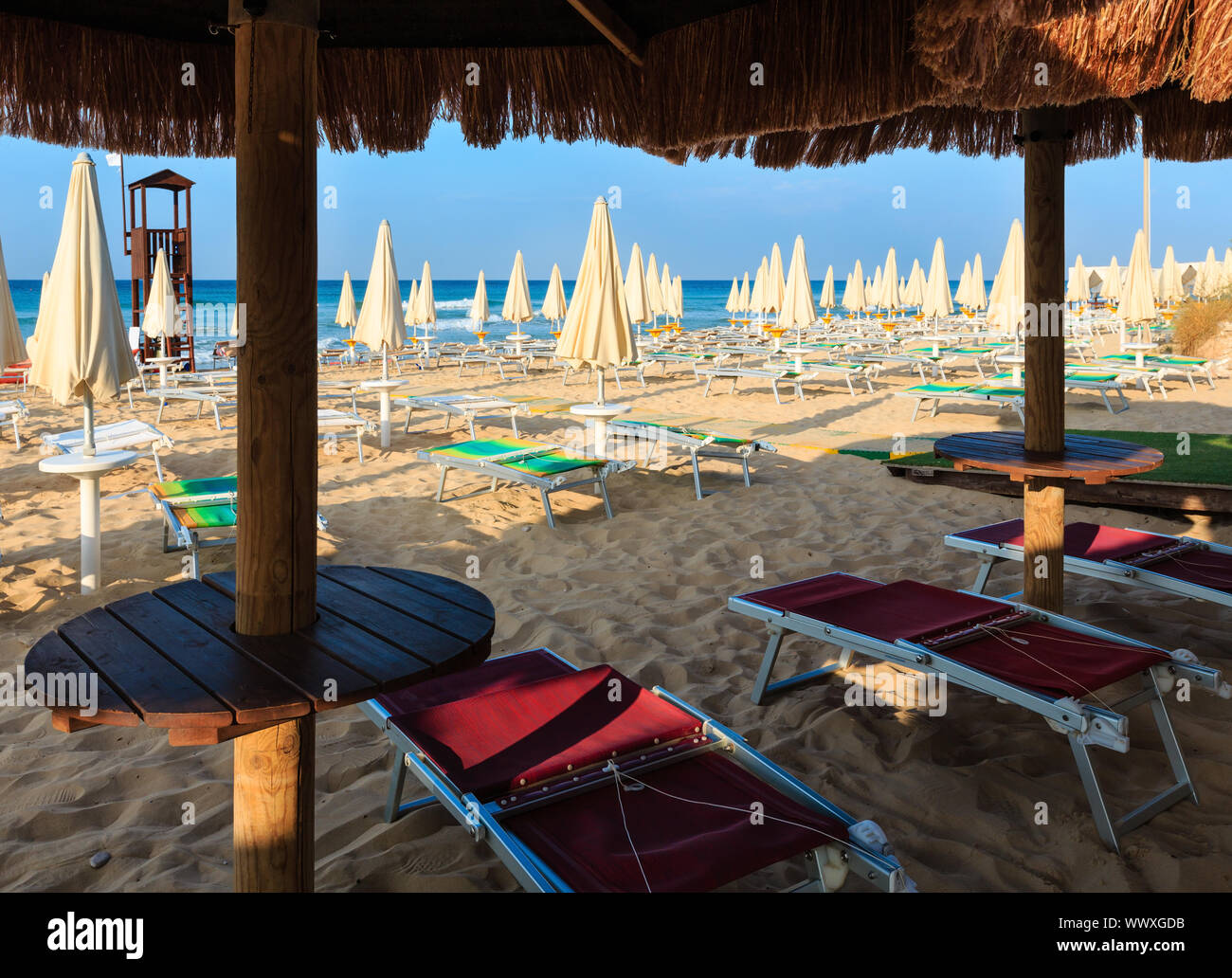 Beach Maldives of Salento,  Pescoluse, Puglia, Italy Stock Photo