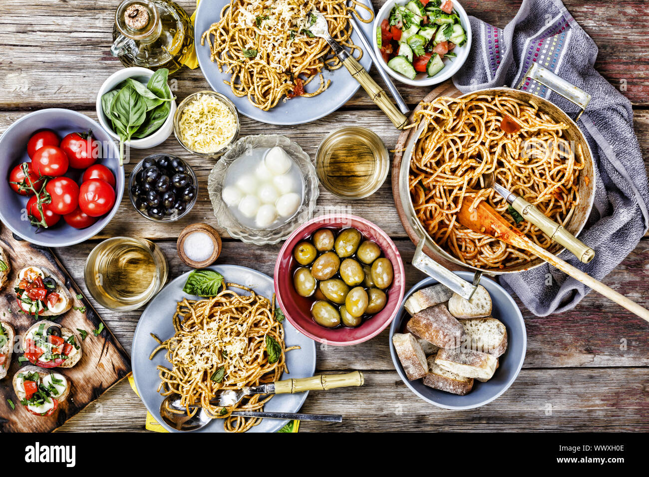traditional-italian-vegetarian-dinner-in-the-open-air-stock-photo-alamy