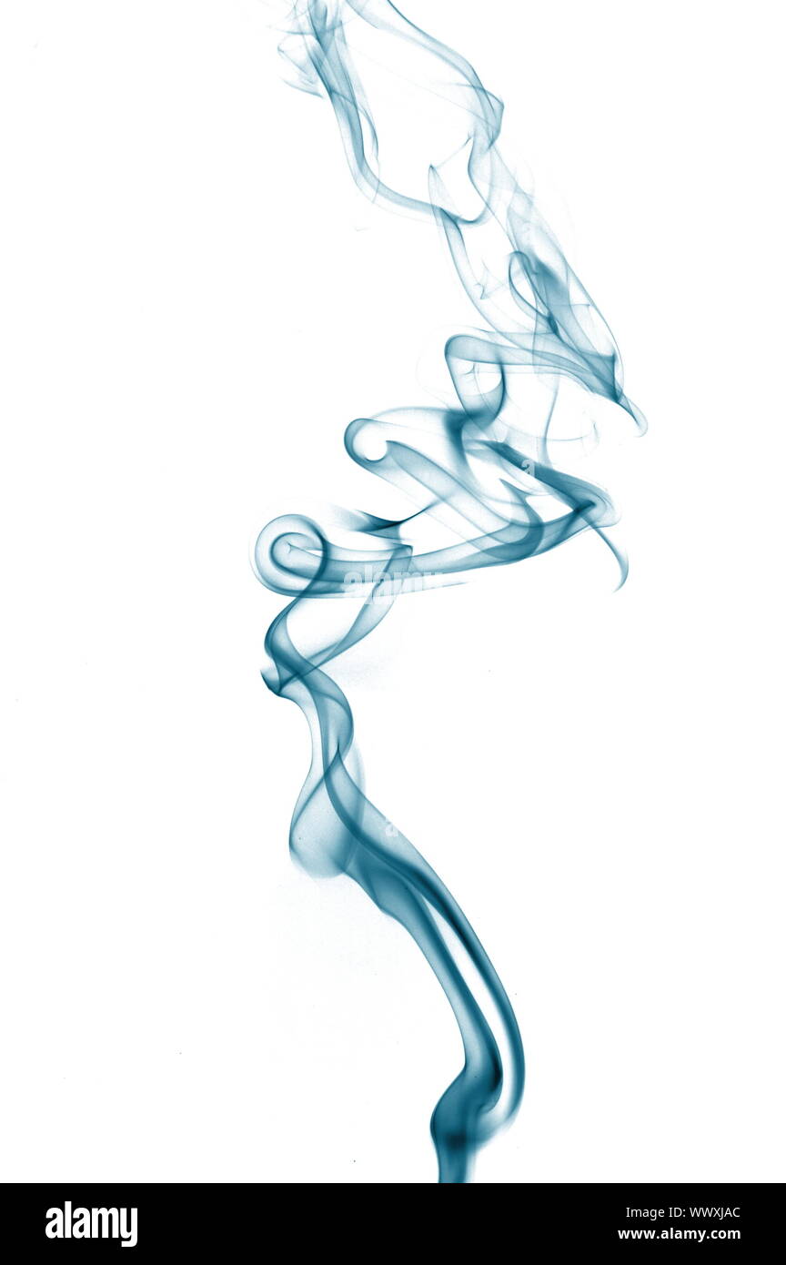 abstract blue smoke isolated on white background Stock Photo - Alamy