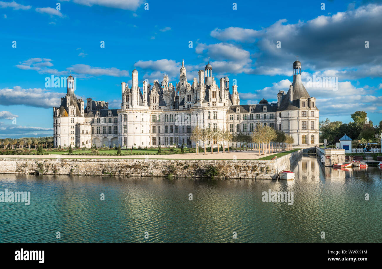Chateau de Chambord, the largest castle in the Loire Valley, France Stock Photo